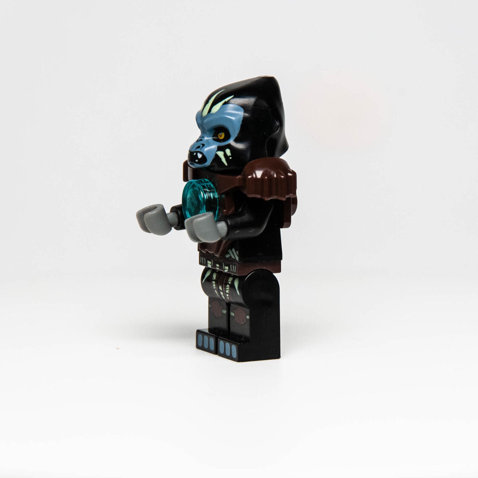 Lego Chima Minfigure: Gorzan Dark Brown Armor (loc035) with Hammer 70008 Gorilla - StudBee