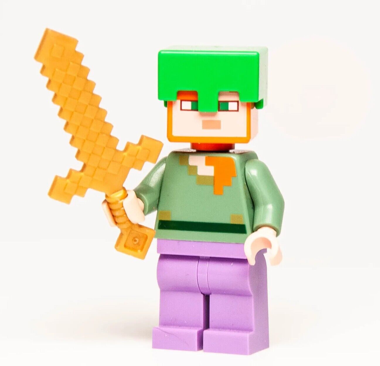 Lego Minecraft Minifigure - Alex with Helmet & Sword (min089) 21164 Reef - StudBee