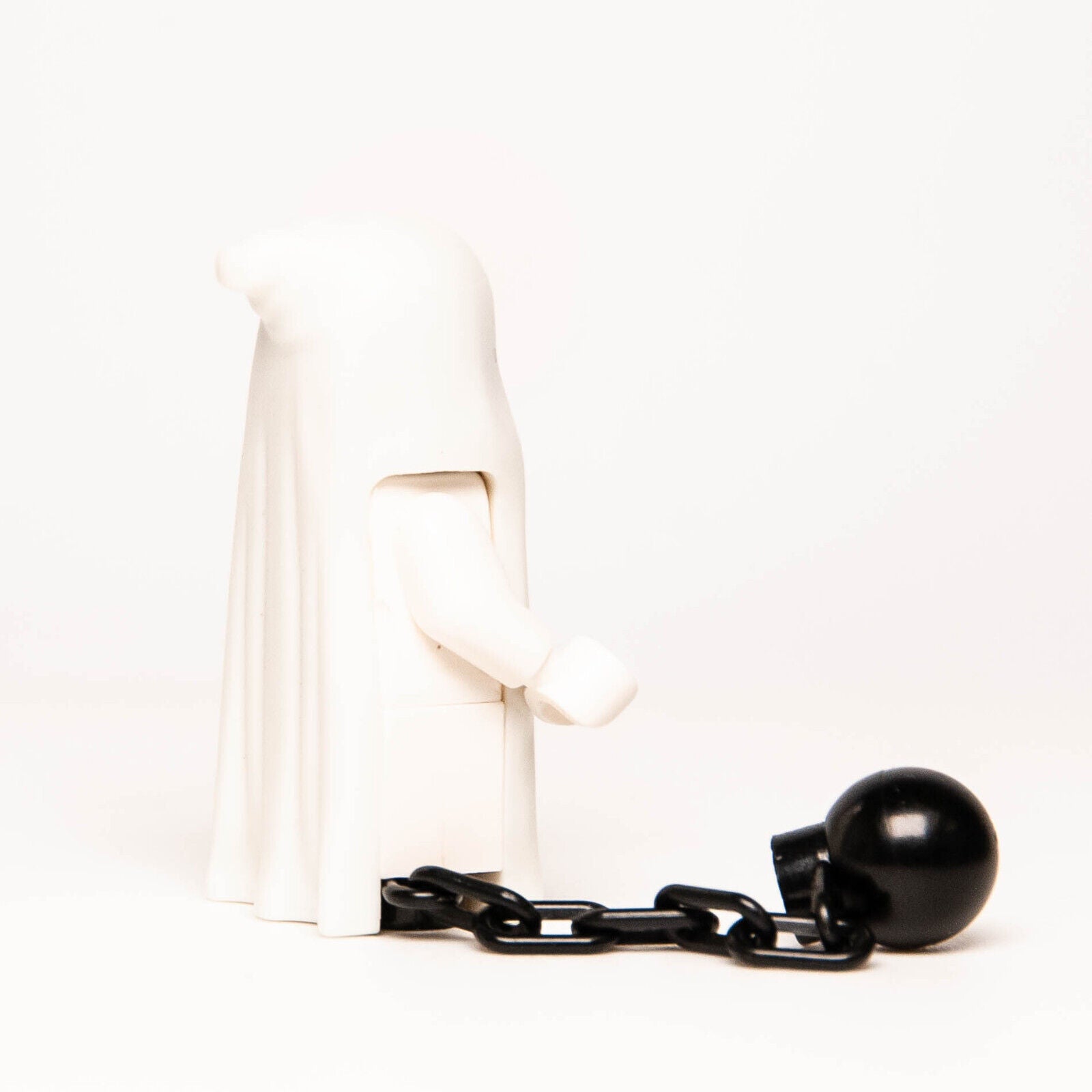 LEGO Glow Ghost w/ Ball Chain Minifigure - Pointed Top (gen044) Monster 30201 - StudBee