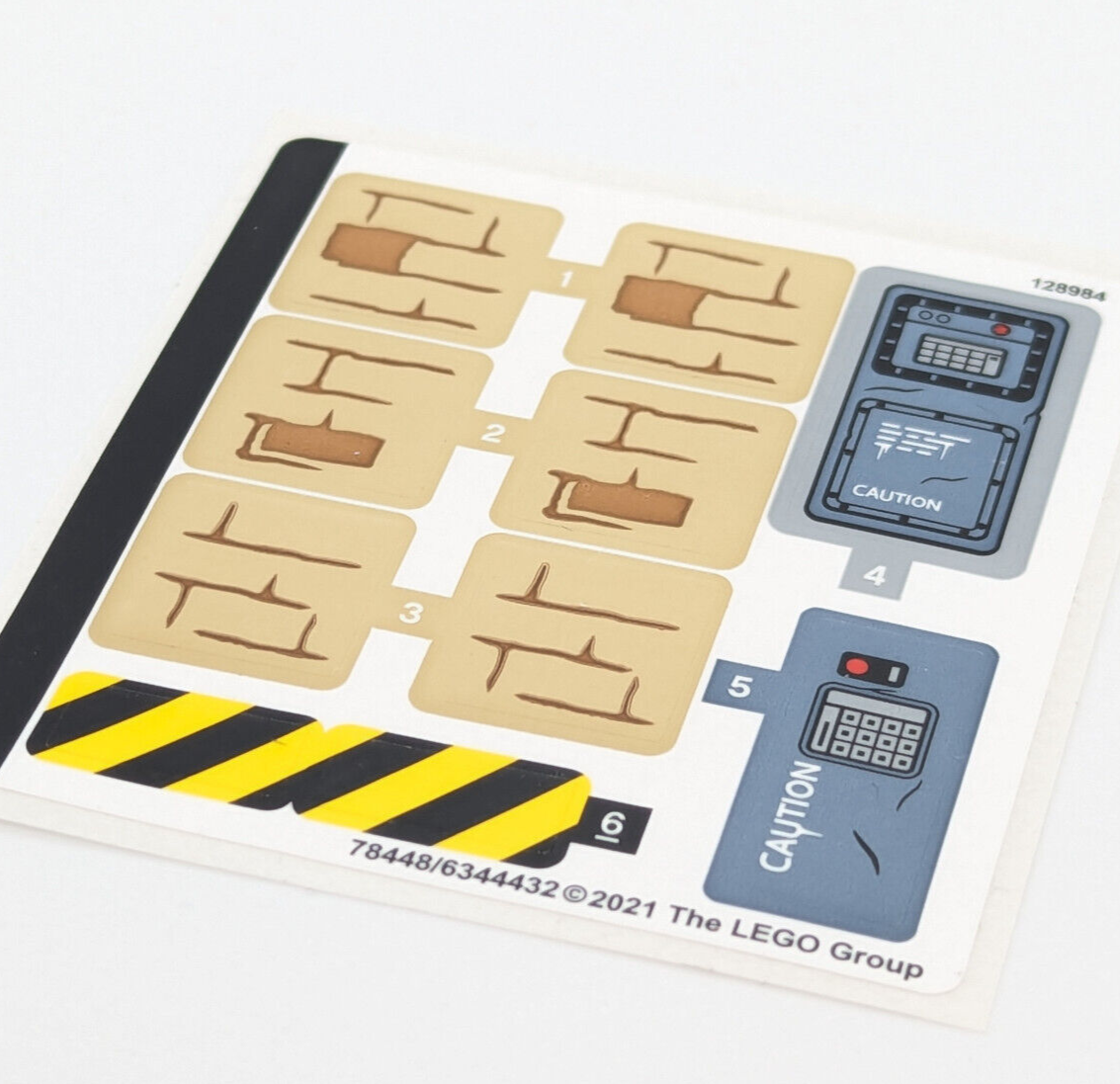 NEW LEGO Sticker Sheet: Set 76948 Jurassic Breakout Caution Stripe Brick Pattern