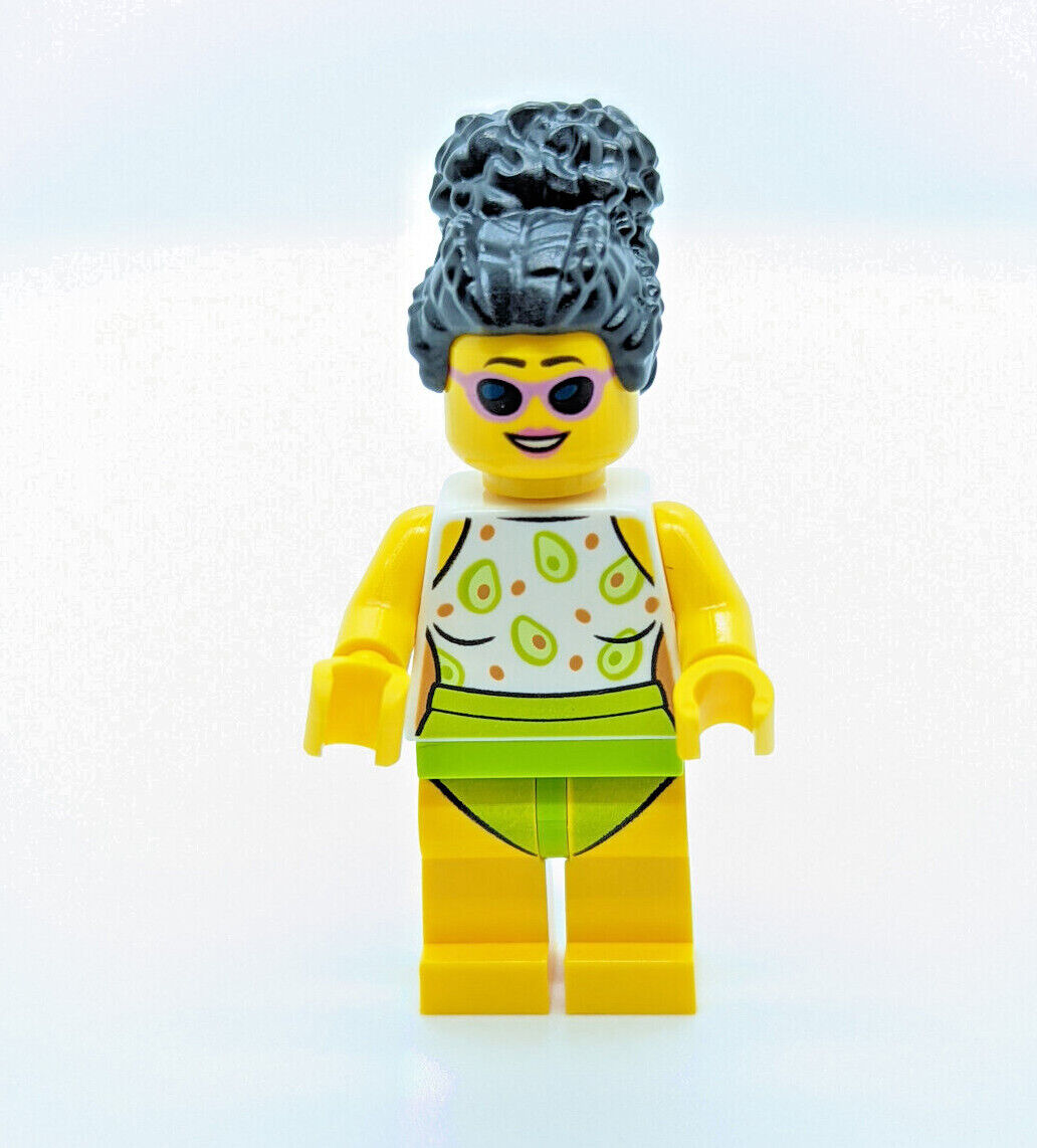 NEW LEGO City Town Beach Female Minifigure (cty1387) Avocado Tank - StudBee