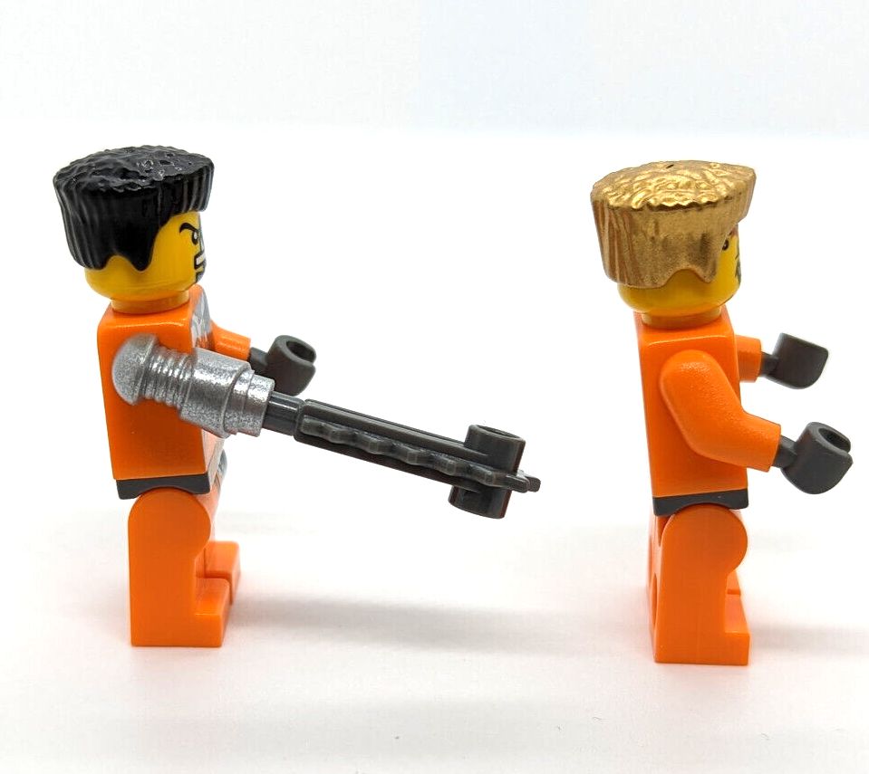 (Lot of 2) Lego Agent Minifigures Gold Tooth & Saw Fist w/ Gold Dinosaur (agt007 - StudBee