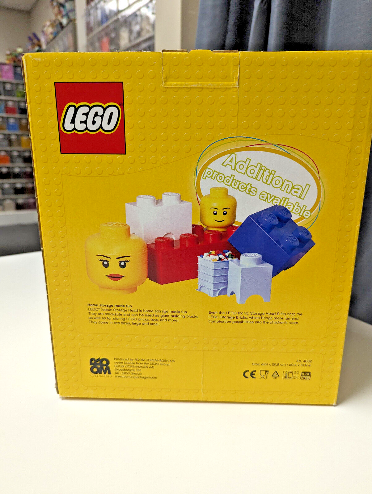 New LEGO Storage Head Large Iconic Boy 9.4x10.6” Box with Lid 4032 5005528 Decor - StudBee