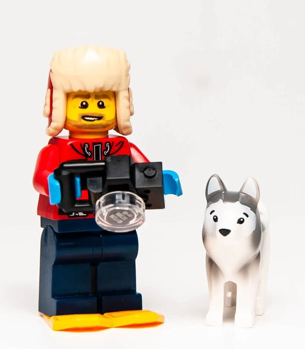 LEGO Minifigure Photographer Biologist & Husky Arctic (cty0905) 60194 60191 (brr - StudBee