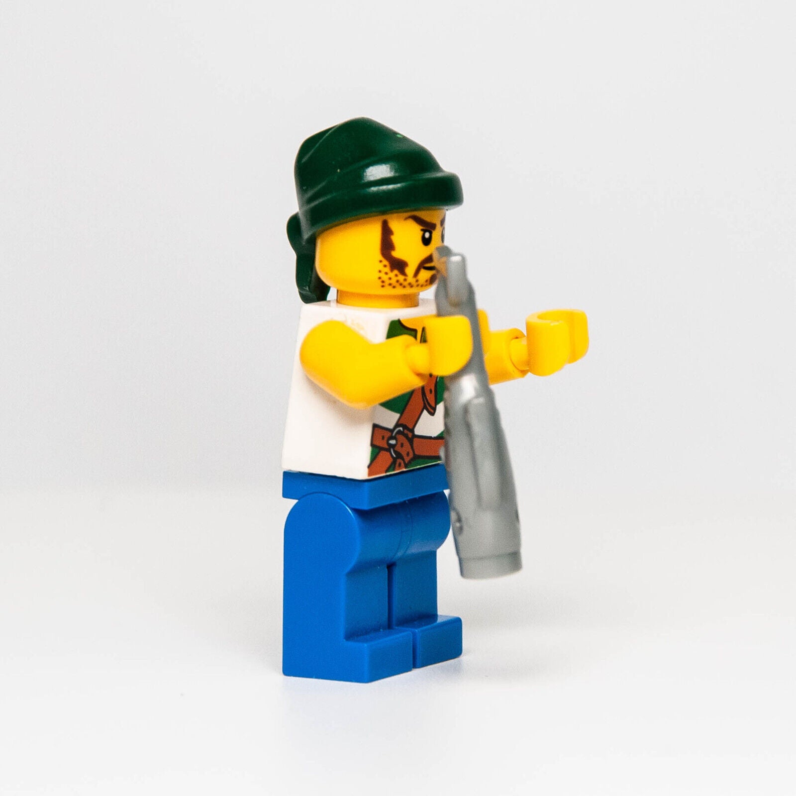 Lego Pirate With Green Bandana, Fish Minifigure (pi132) - StudBee