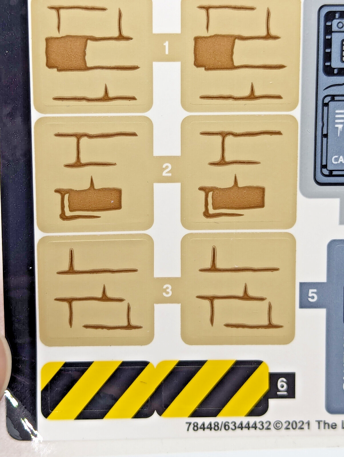 NEW LEGO Sticker Sheet: Set 76948 Jurassic Breakout Caution Stripe Brick Pattern