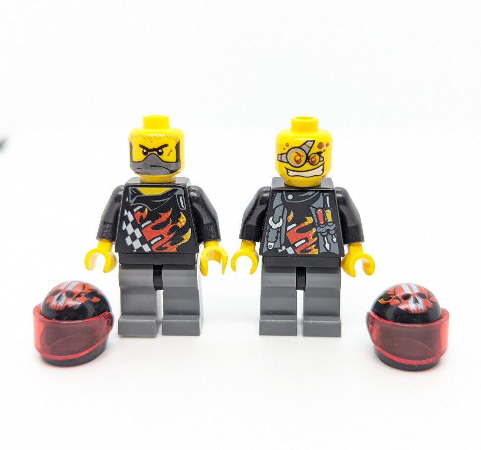 LEGO World Racers 8898 Lot: Bart Blast (wr023) & Billy Bob (wr024) Flag, Trophy - StudBee