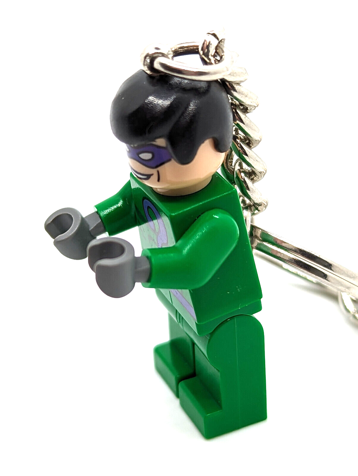 Lego Batman The Riddler Minifigure Keychain 852090 w/ Logo Tile (bat017) - StudBee
