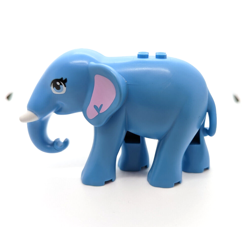 Lego Friends Large Blue Elephant (67419pb01) Jungle Animal Pachyderm 41424 (frnd - StudBee
