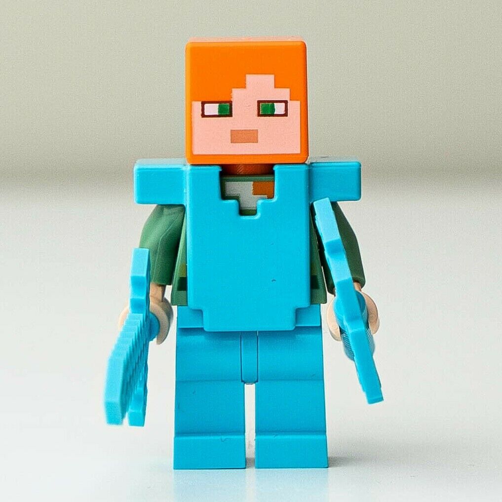 LEGO Alex in Armor Minecraft Minifigure - The Blaze Bridge 21154 (min070)