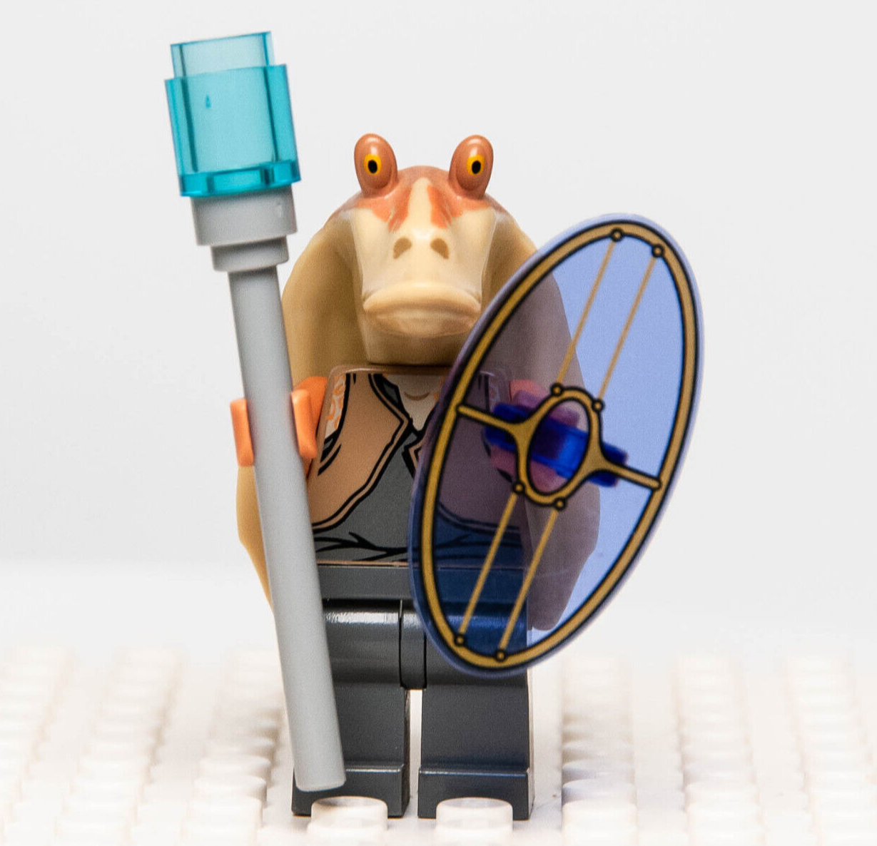LEGO Minifigure Star Wars Jar Jar Binks w/Gungan Shield 75080 9499 7929 (sw0301 - StudBee
