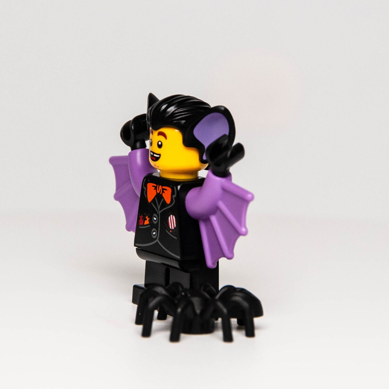 NEW Lego Minifigure (BAM) Halloween Bat Suit Boy Costume w/ Spider (hol302) (blk - StudBee