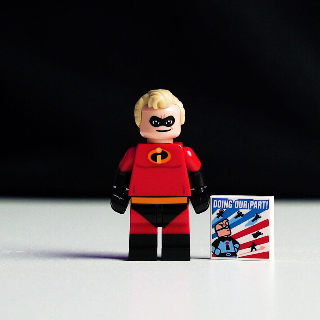 New LEGO Mr Incredible (w/ Stand, Tile) Minifigure Disney dis013 (coldis-13) - StudBee