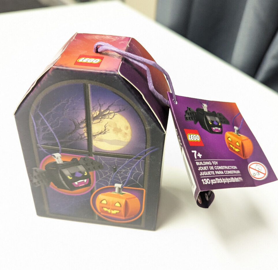 LEGO 854049: Halloween Pumpkin & Bat Duo Ornament Building Toy - StudBee