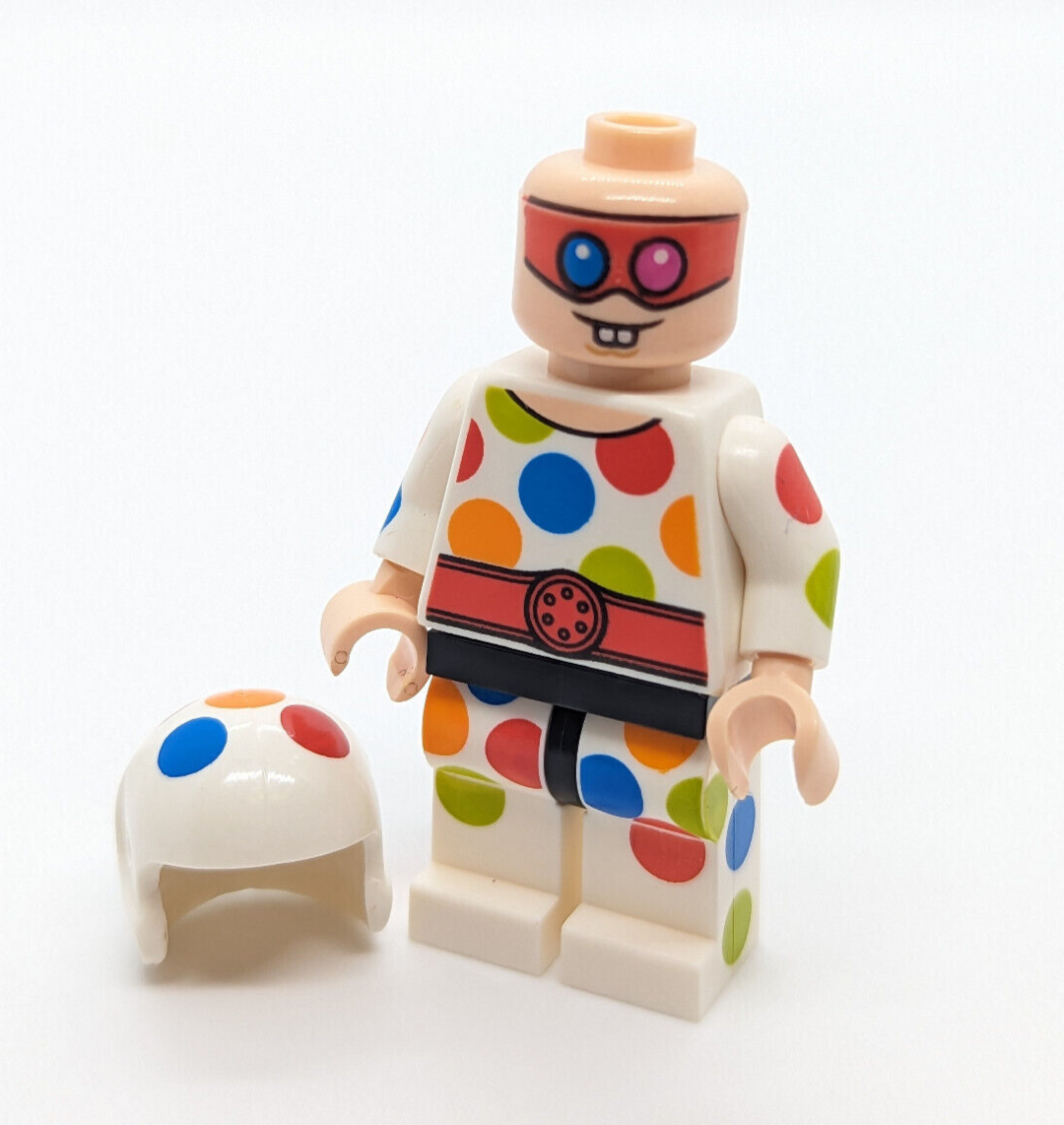 Lego Batman Movie Minifigure Polka Dot Man w/ Stand, Discs 70917 sh397 - StudBee