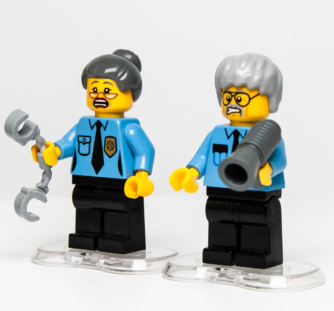 (Lof of 2) LEGO Movie Ma & Pa Cop Minifigures Kragle Stand 70809 (tlm019 tlm020) - StudBee