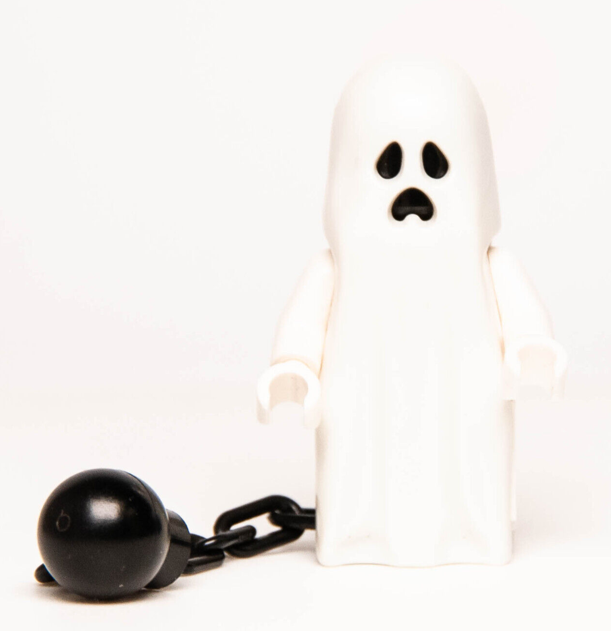 LEGO Glow Ghost w/ Ball Chain Minifigure - Pointed Top (gen044) Monster 30201 - StudBee