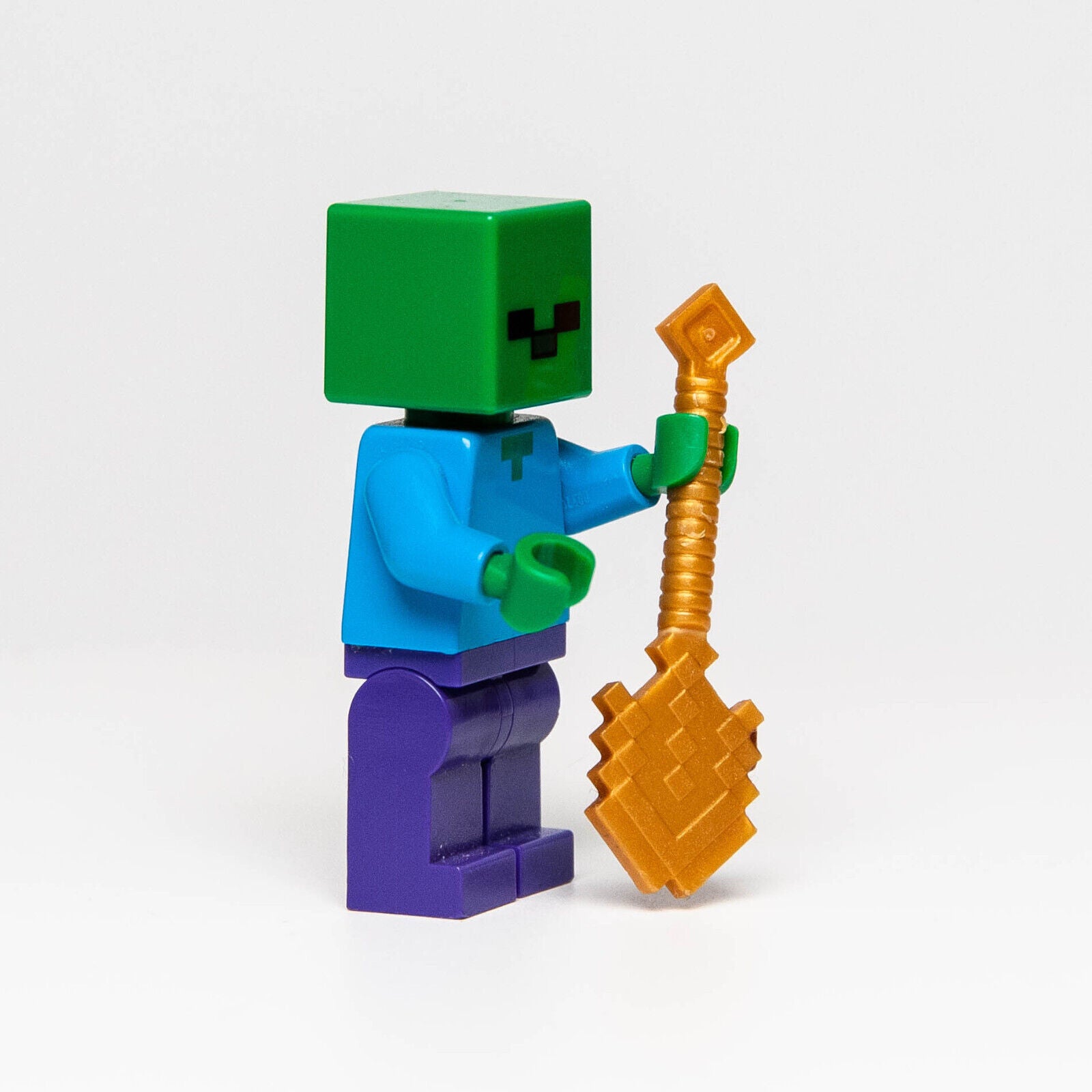 Lego Minecraft Minifigure Zombie (min010) with Gold Shovel - StudBee