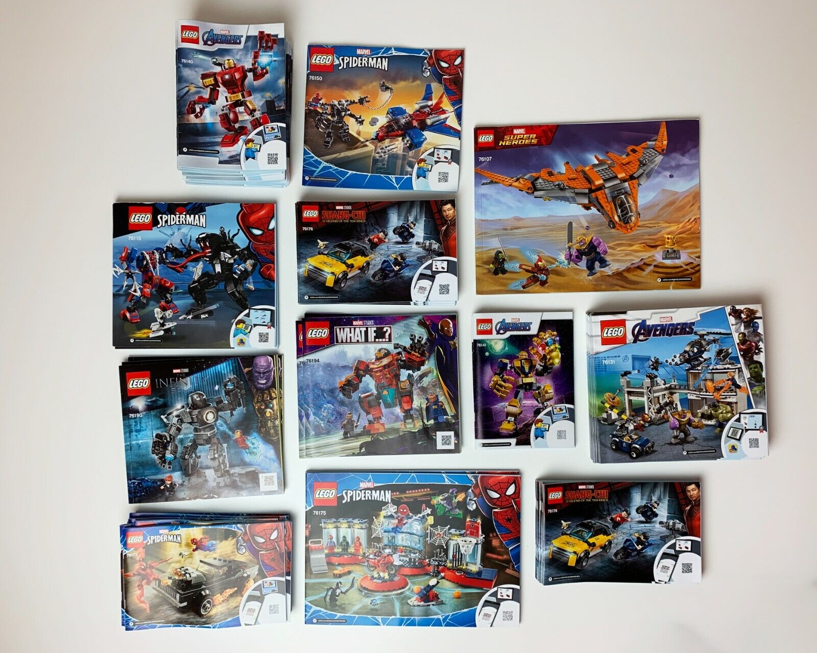 LEGO Marvel Assorted Building Instruction Manuals (LOT of 58)
