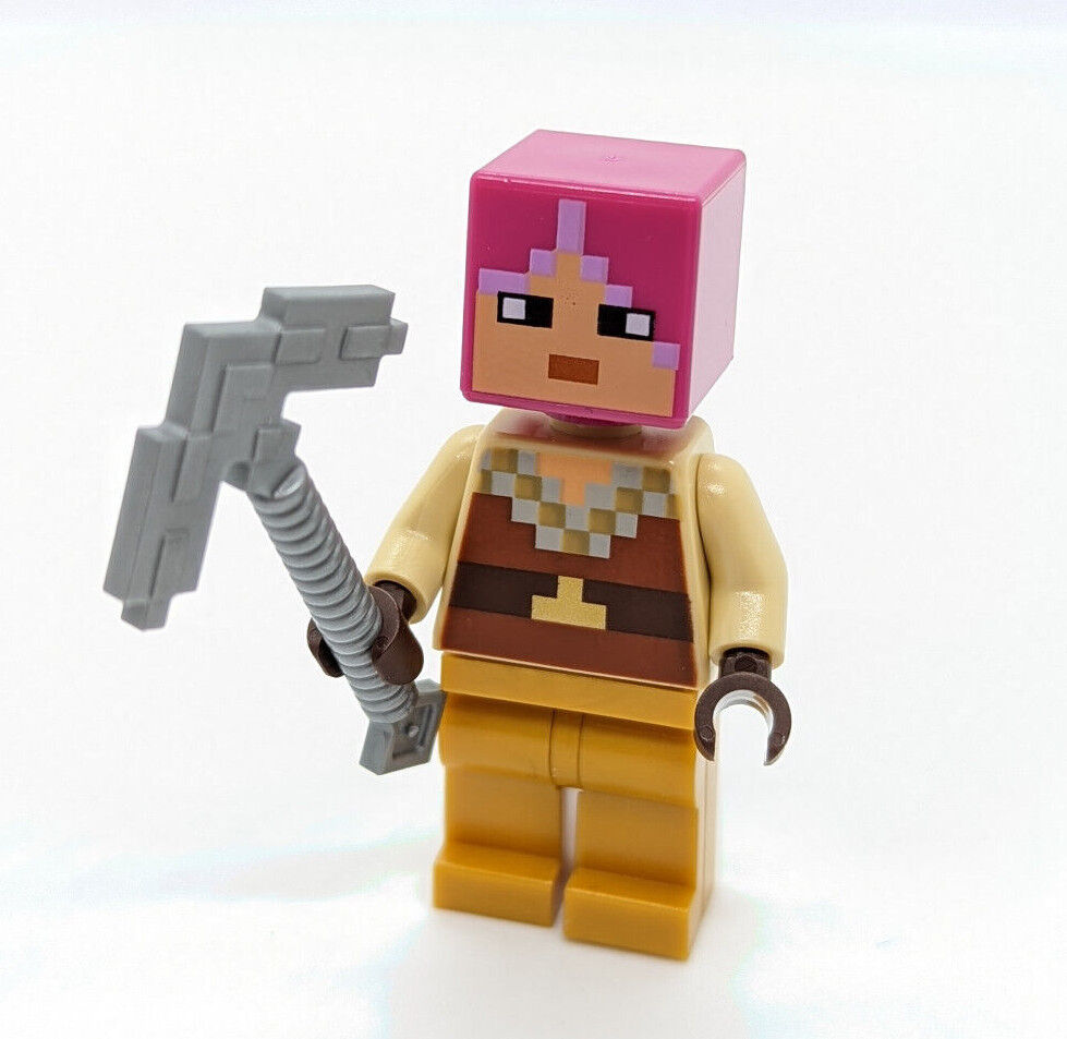NEW Lego Minecraft Huntress Minifigure 21168 (min095) w/ Pickaxe - StudBee
