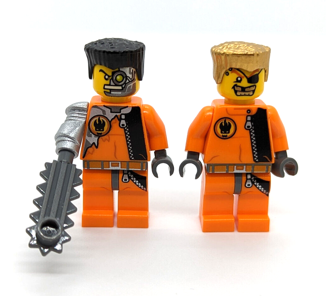 (Lot of 2) Lego Agent Minifigures Gold Tooth & Saw Fist w/ Gold Dinosaur (agt007 - StudBee