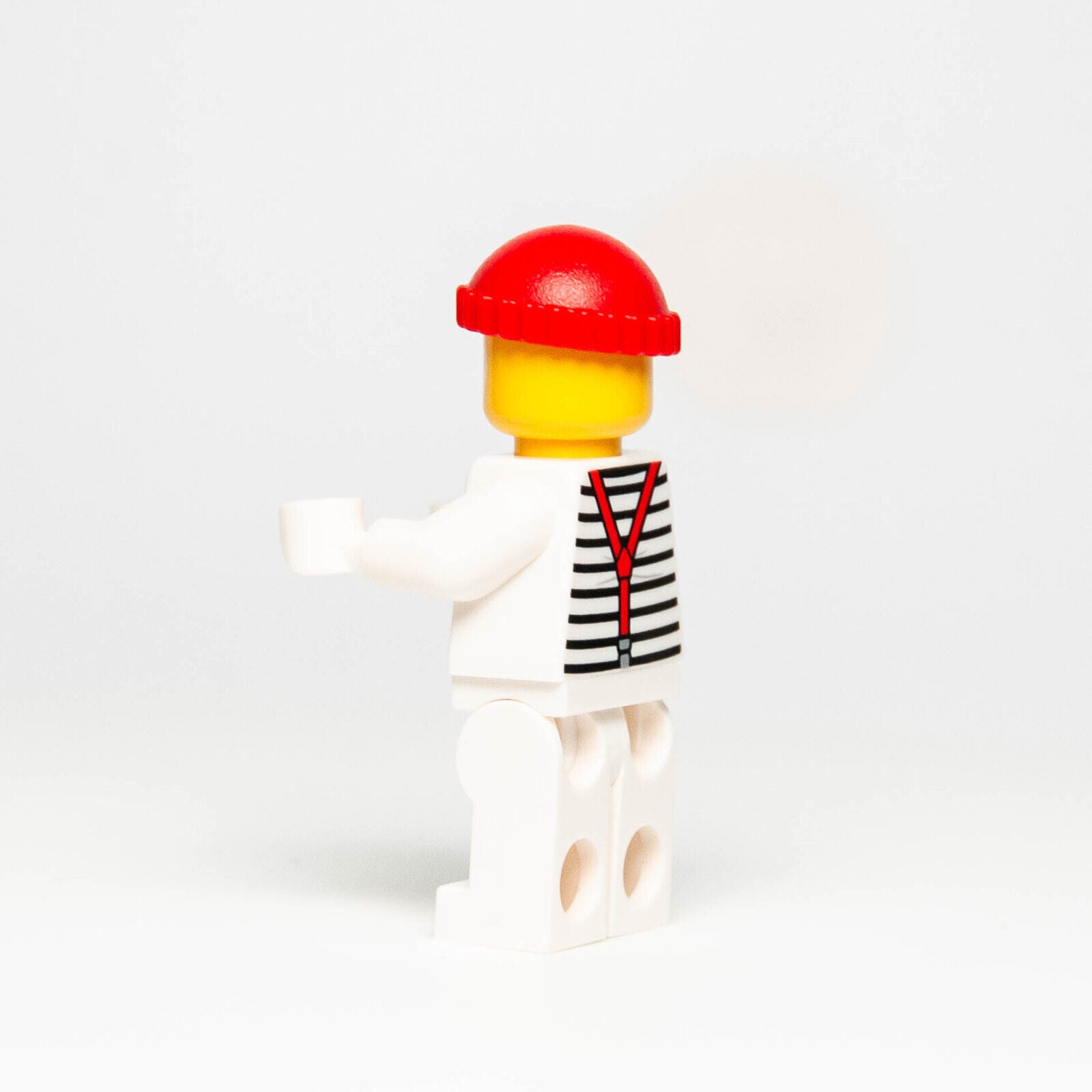 New LEGO 2024 BAM Minifigure - Mime w/ Red Cap, Suspenders & Face Paint - StudBee