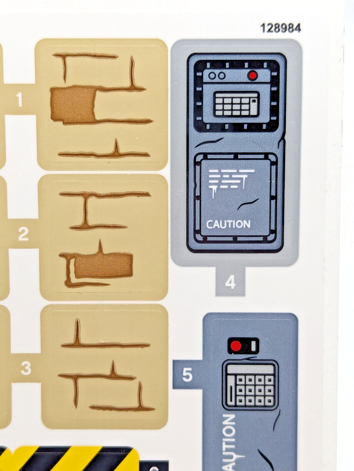 NEW LEGO Sticker Sheet: Set 76948 Jurassic Breakout Caution Stripe Brick Pattern