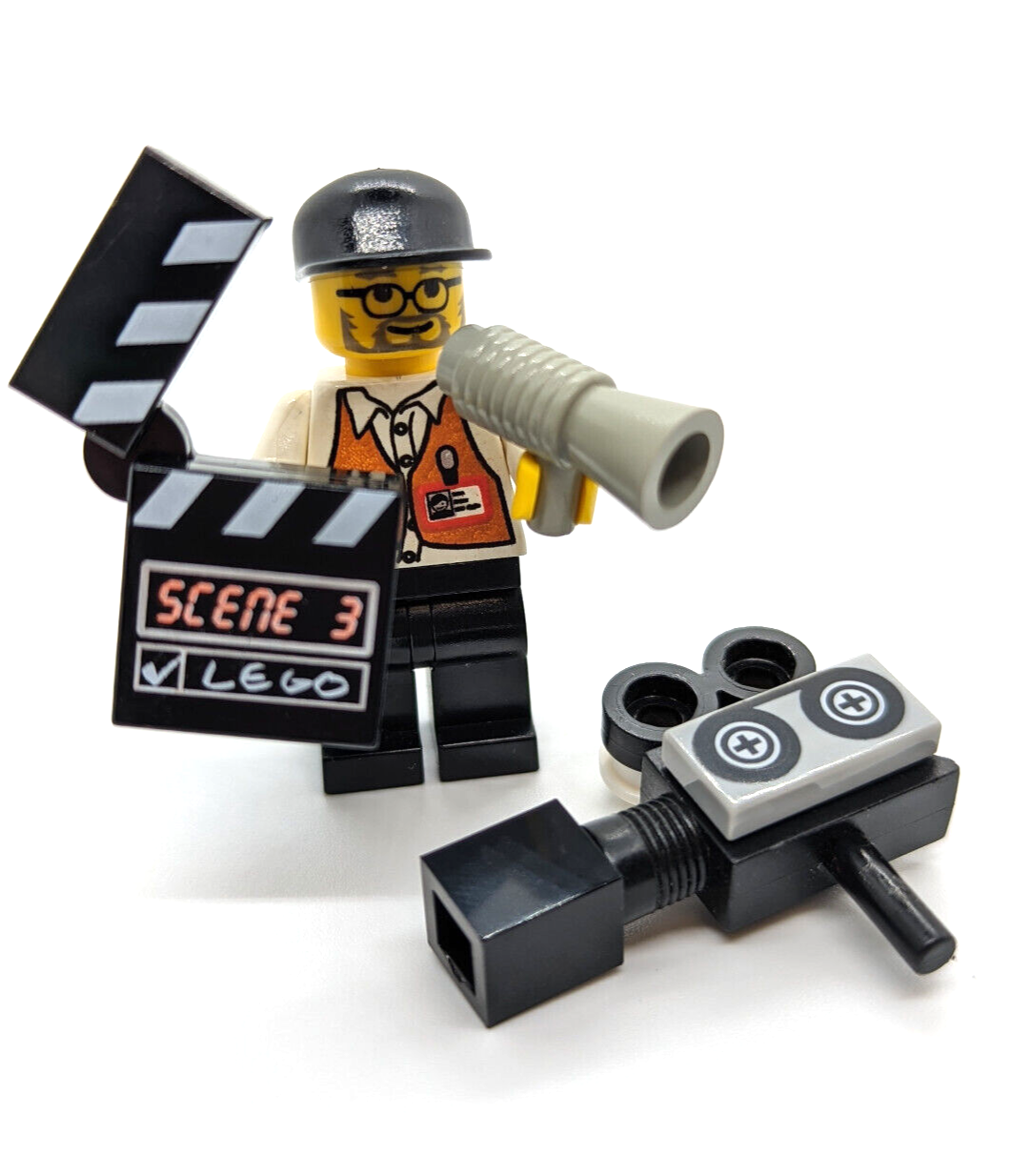 Lego City Town Studio Director Minifigure (stu002) Camera Clapboard - StudBee