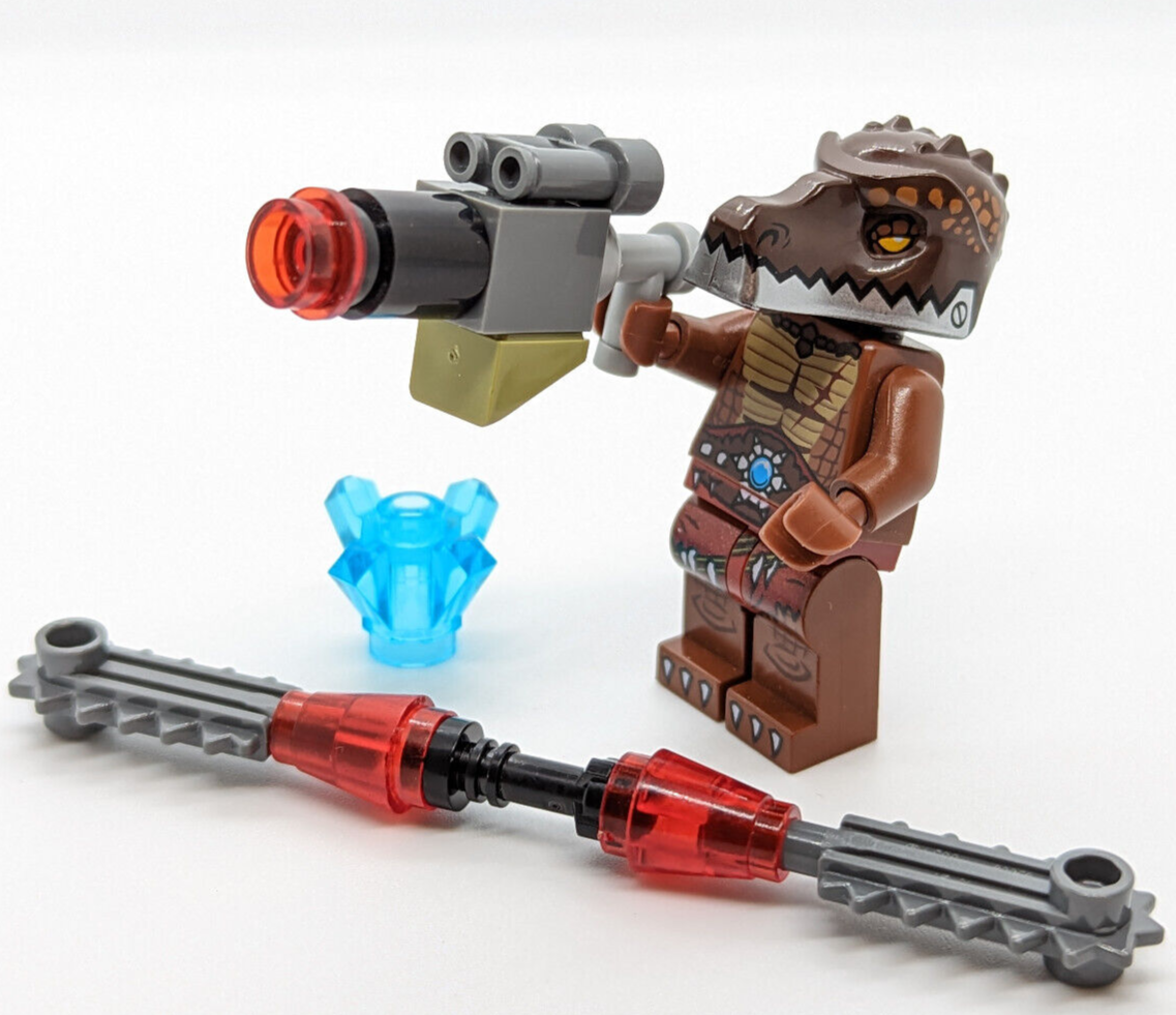 LEGO Chima Minifigure CRUG (loc004) Crocodile Swamp w/ 2 Weapons & Crystal - StudBee