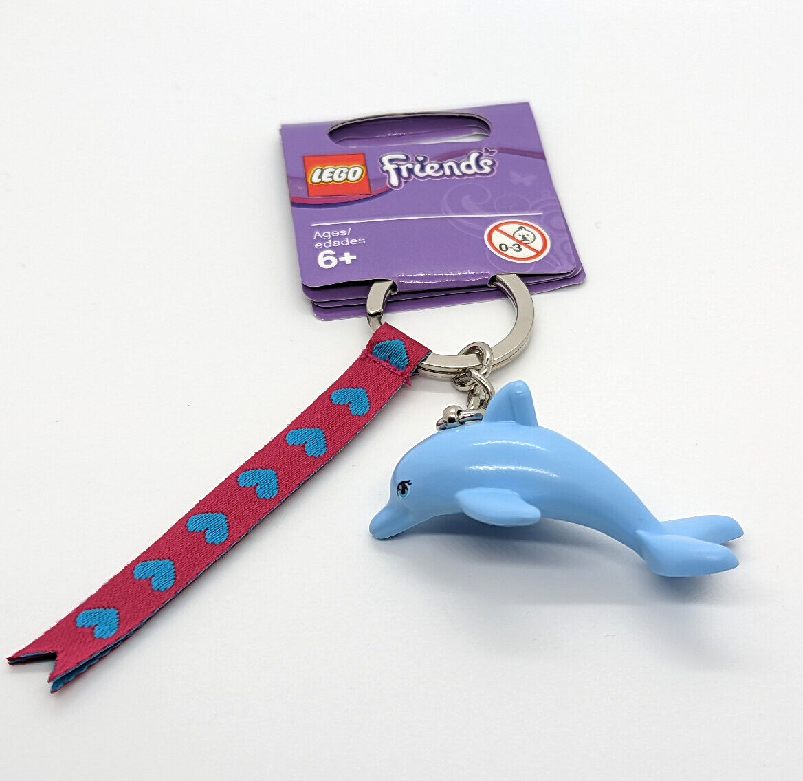 New LEGO Friends Dolphin Keychain Bag Charm w/ Hearts Ribbon 2015 (851576) (frnd - StudBee