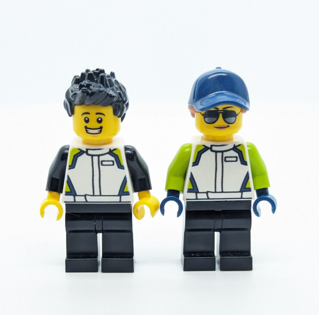 Lego City 60322 Race Car Minifigures: Driver & Female Mechanic (cty1400 cty1401)