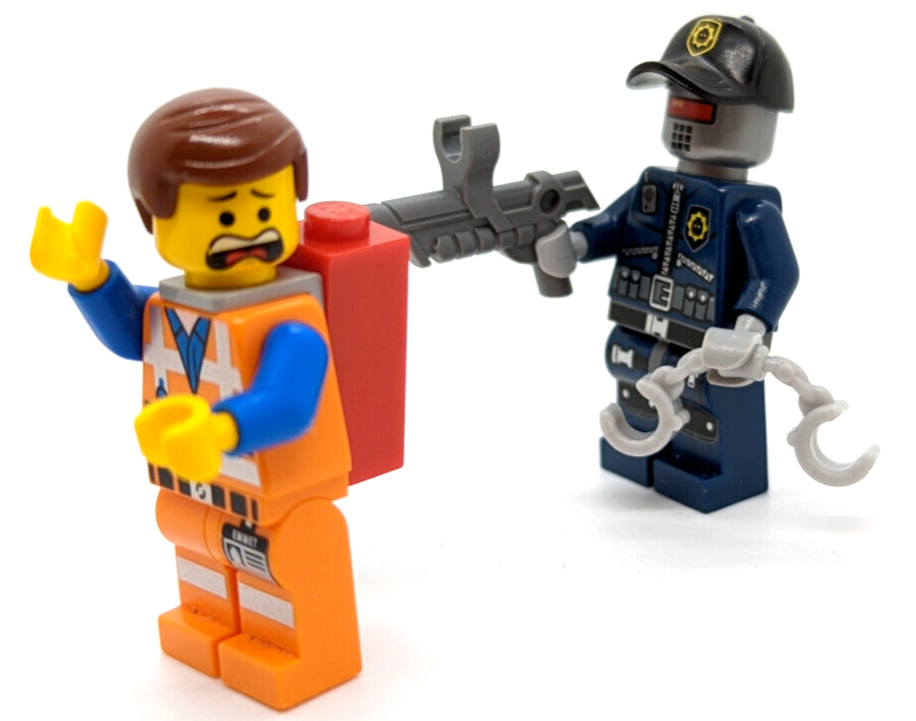 Lot of 2 LEGO Movie Minifigures: Robo SWAT & Emmet (tlm025 tlm018) 70801 - StudBee