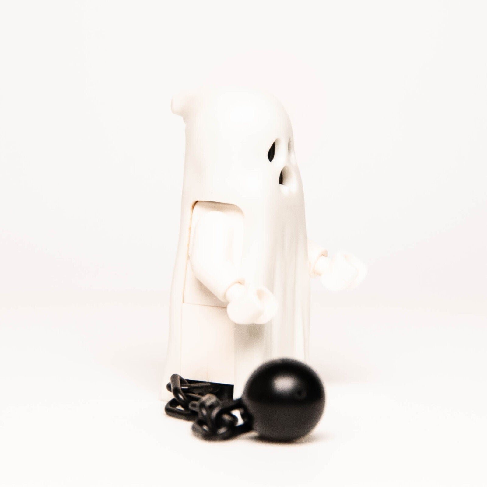 LEGO Glow Ghost w/ Ball Chain Minifigure - Pointed Top (gen044) Monster 30201 - StudBee