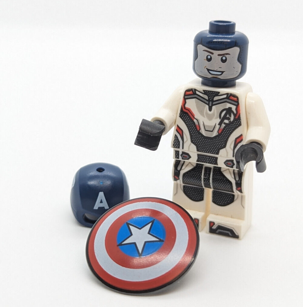 LEGO Marvel Avengers Minifigure -  Captain America White Jumpsuit Helmet (sh560) - StudBee
