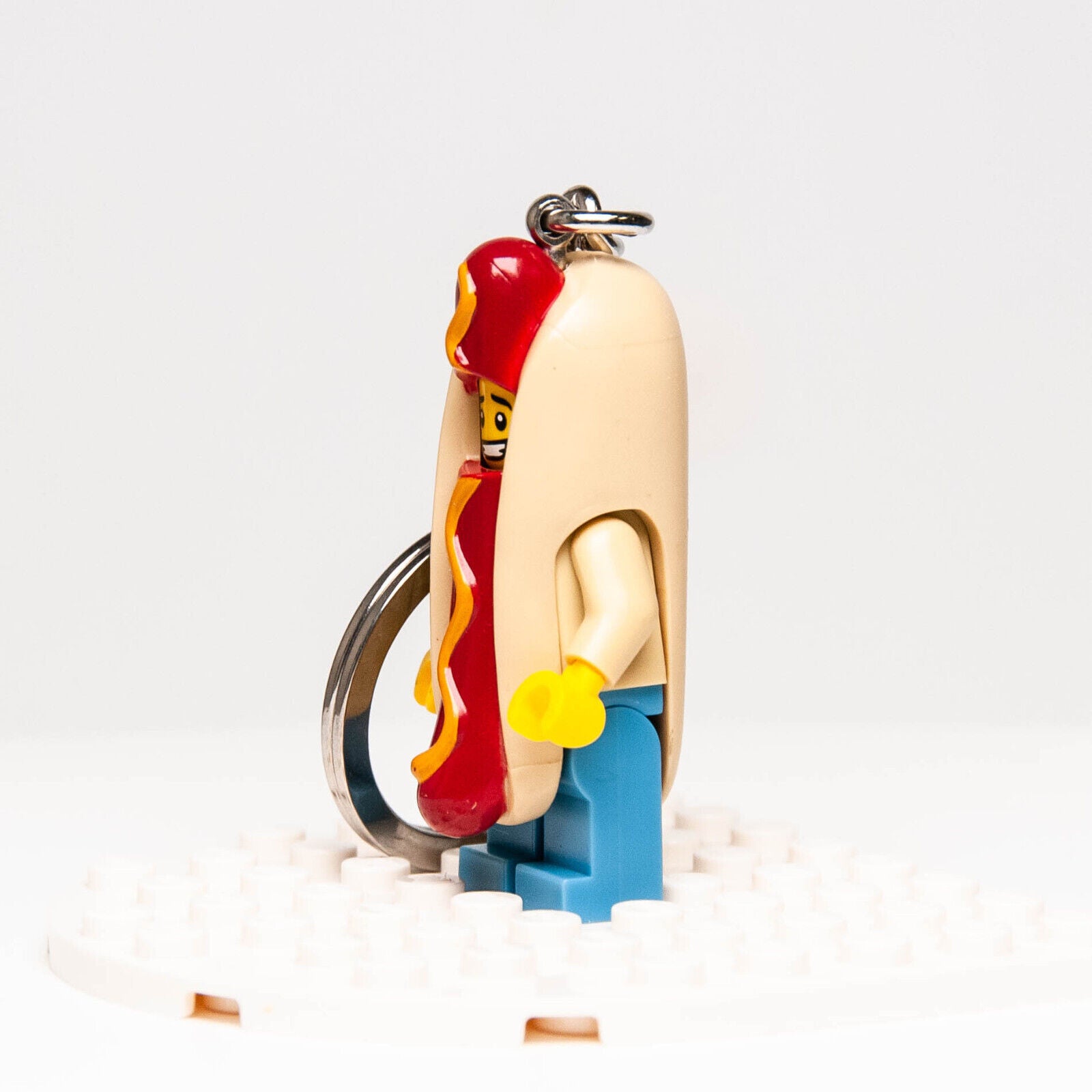Lego Minifigure Key Chain Hot Dog Man Costume 853571 Bag Backpack Ring (col13-14 - StudBee