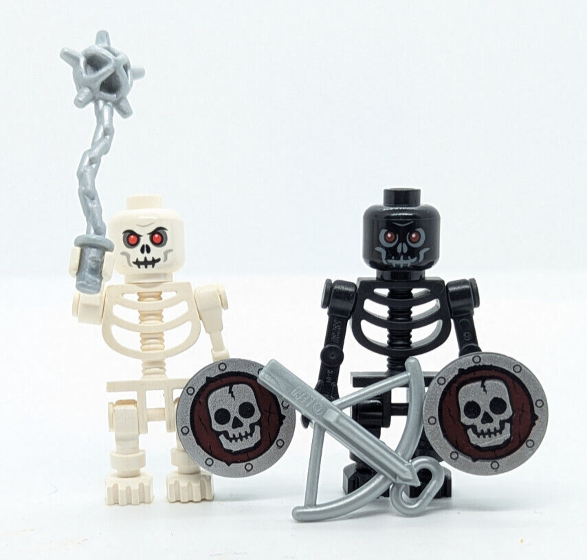 (Lot of 2) LEGO Castle Minifigures - Fantasy Era Skeleton (cas327 cas328) 852272 - StudBee