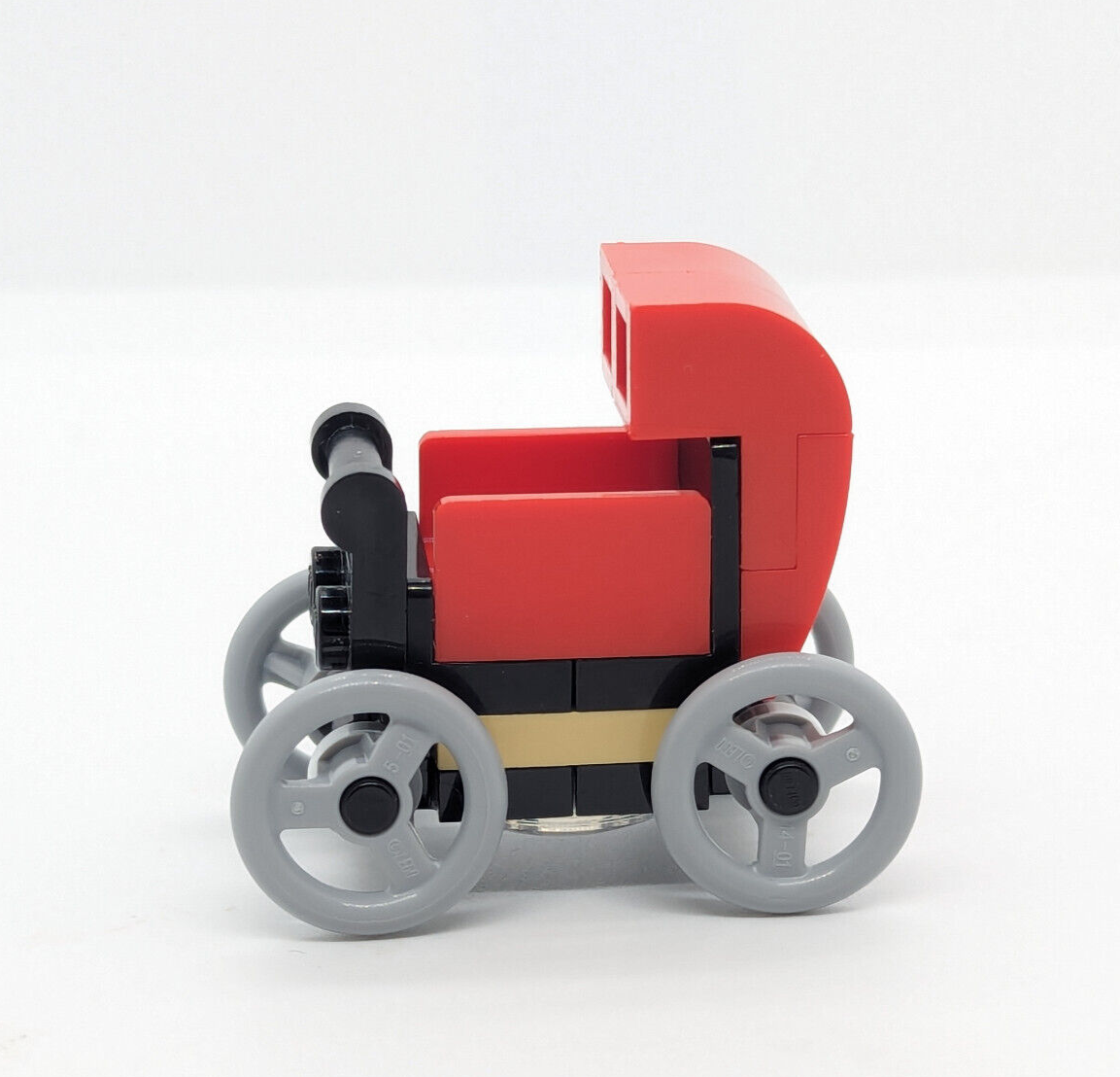 LEGO Minifigure Red Stroller - Baby Boy Girl Infant Sitter Shower 10255 Pram - StudBee
