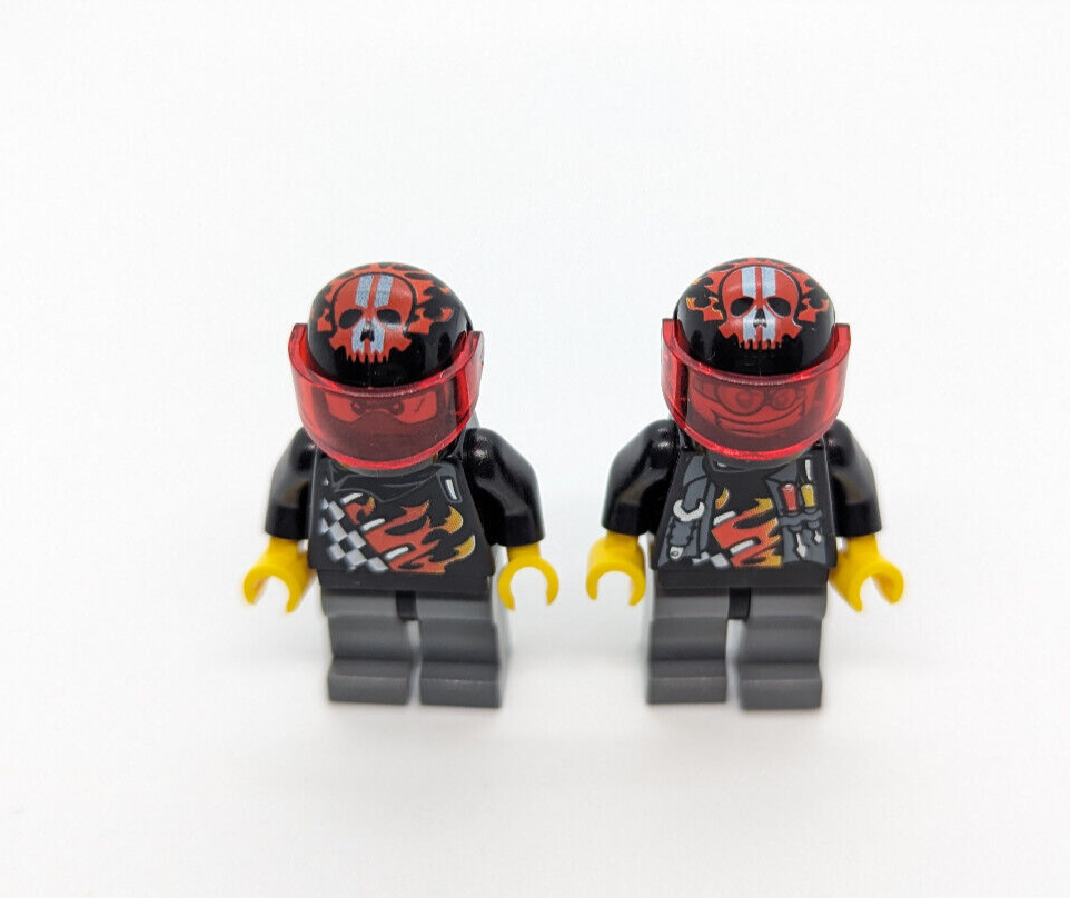 LEGO World Racers 8898 Lot: Bart Blast (wr023) & Billy Bob (wr024) Flag, Trophy - StudBee