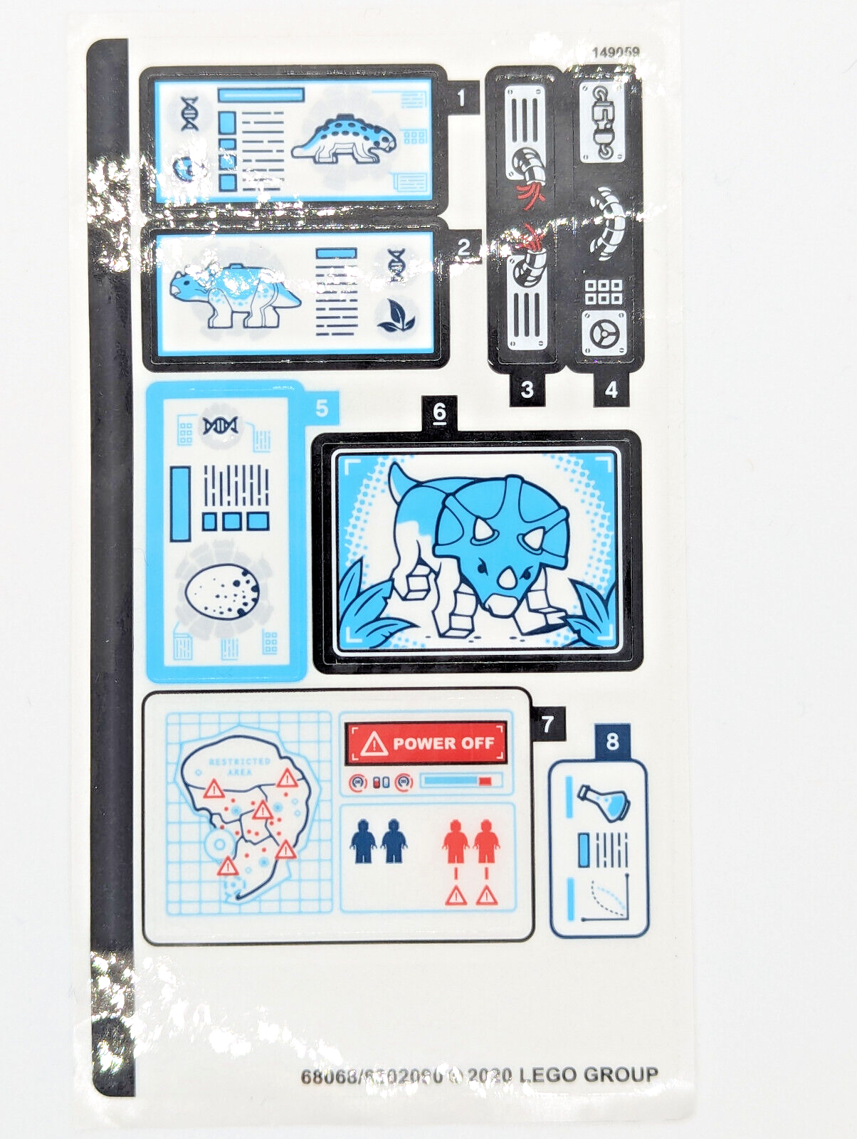 NEW LEGO Sticker Sheet - Set 75939 Dr. Wu's Lab - Baby Dinosaurs 68068/6302090