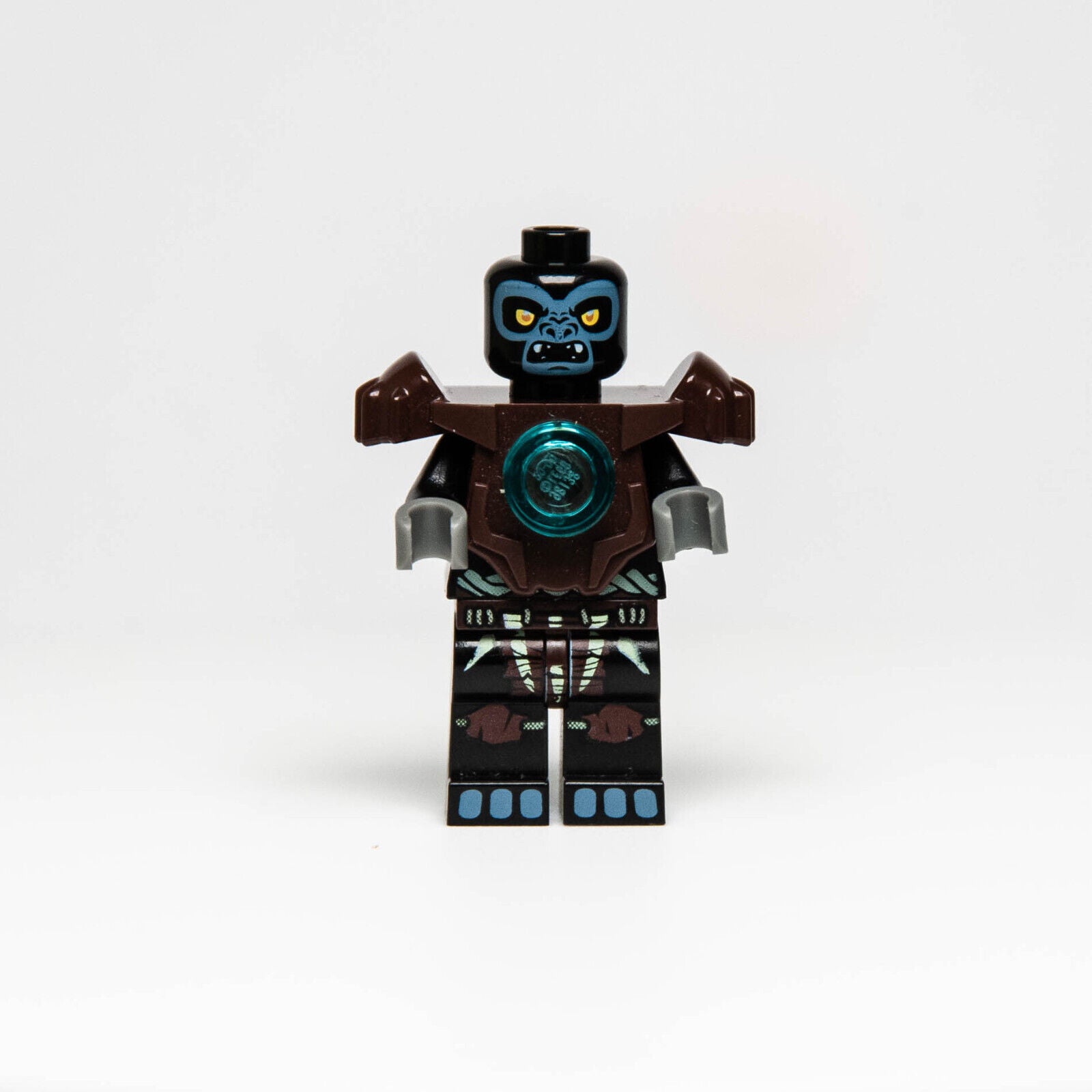 Lego Chima Minfigure: Gorzan Dark Brown Armor (loc035) with Hammer 70008 Gorilla - StudBee