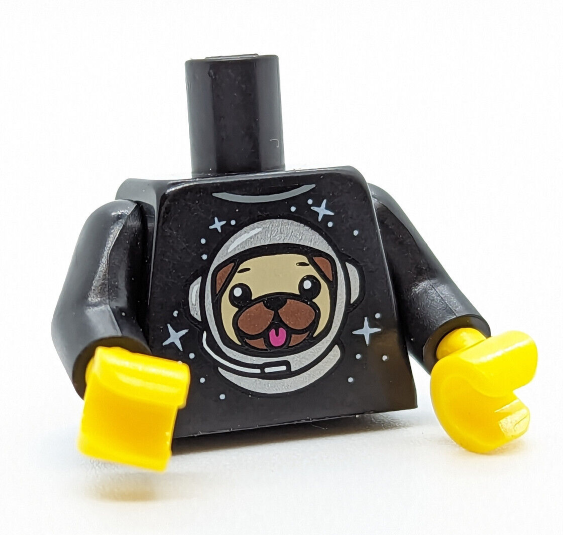 LEGO Minifigure Torso - Space Pug French Bulldog Astronaut Stars Galaxy BAM 2020 - StudBee