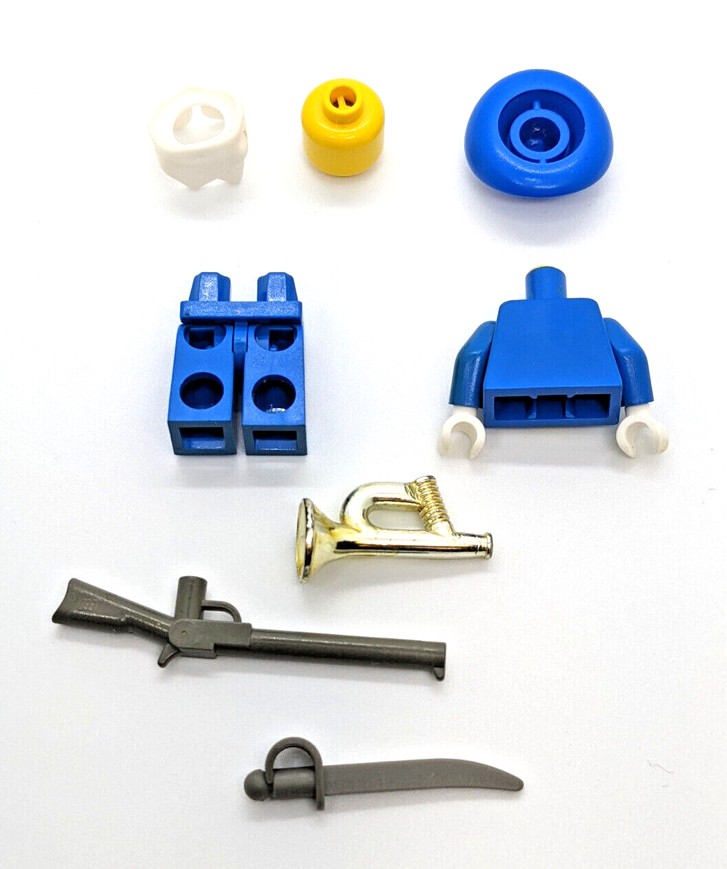 Lego Cavalry Colonel Minifigure with Chrome Bugle, Custlass and Gun (ww003) - StudBee