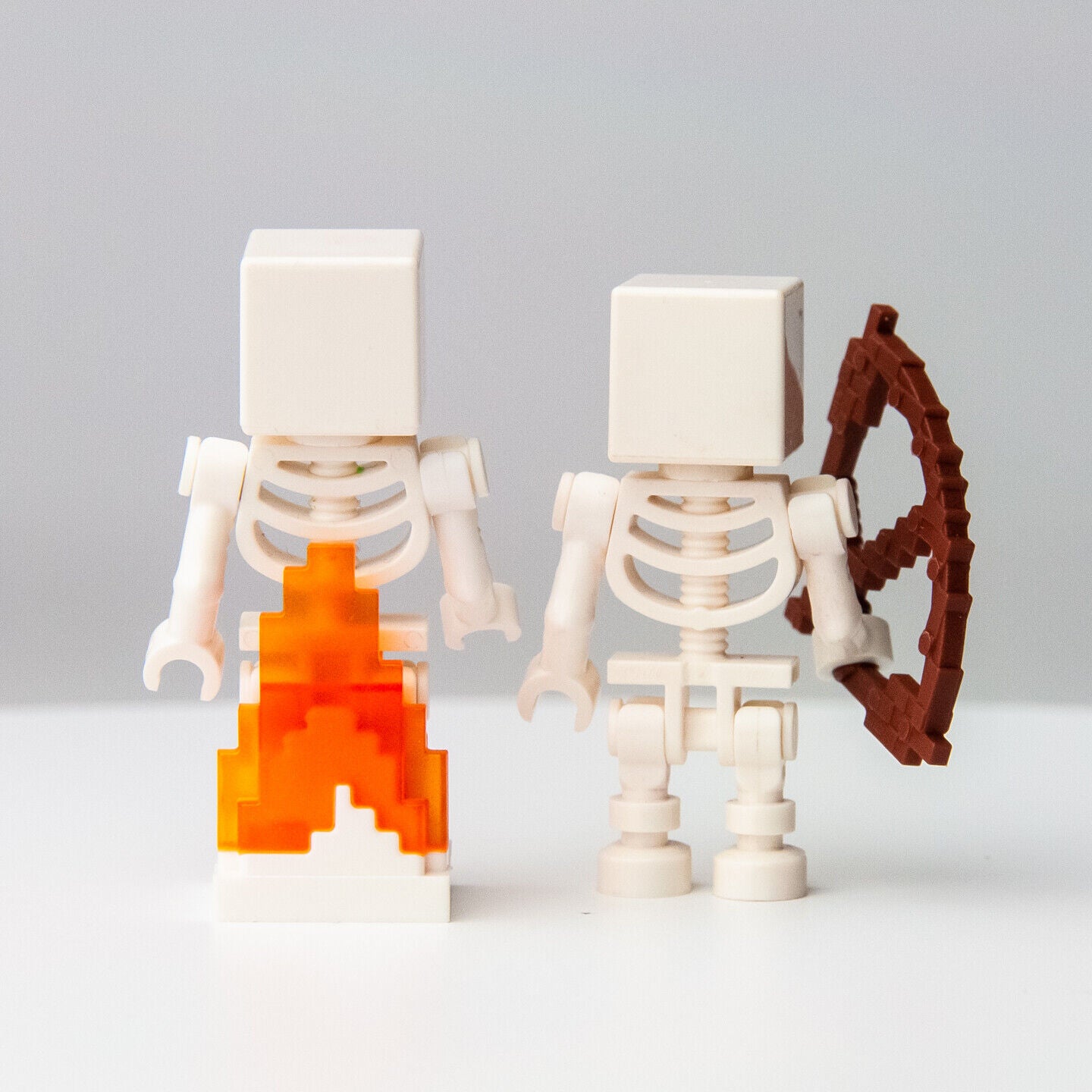 (Lot of 2) LEGO Minecraft Skeleton w/ Flame (min011) Minifigure - StudBee