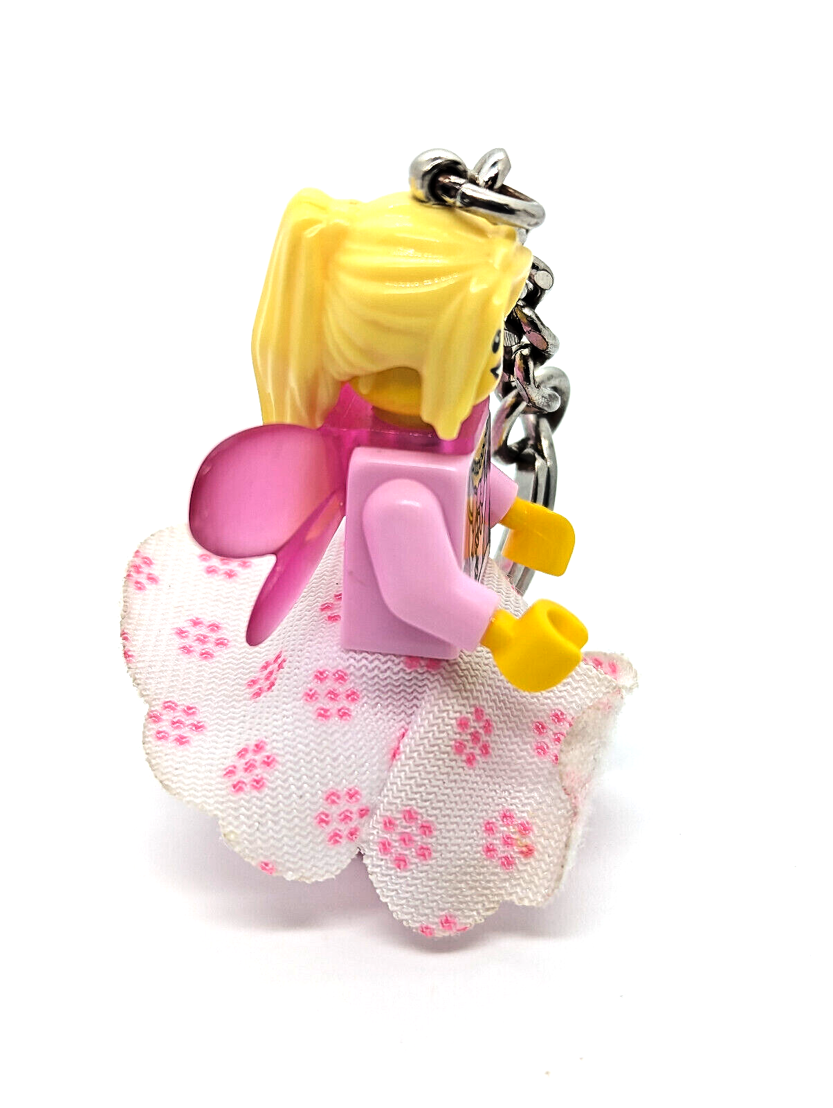 LEGO Fairy Girl with Cloth Skirt, Pink Wings Minifigure Keychain (850951) - StudBee
