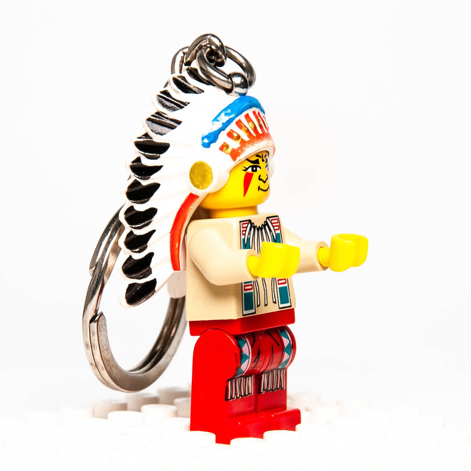 LEGO Indian Chief Minifigure Key Chain Indian Western Native American 1997