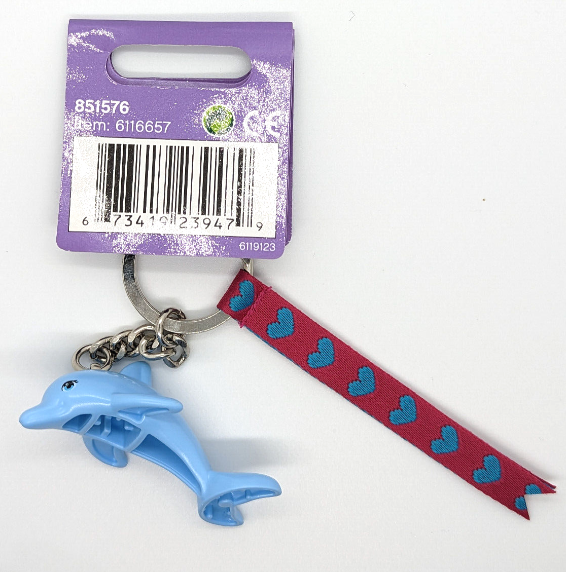 New LEGO Friends Dolphin Keychain Bag Charm w/ Hearts Ribbon 2015 (851576) (frnd - StudBee