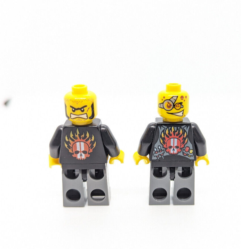 LEGO World Racers 8898 Lot: Bart Blast (wr023) & Billy Bob (wr024) Flag, Trophy - StudBee