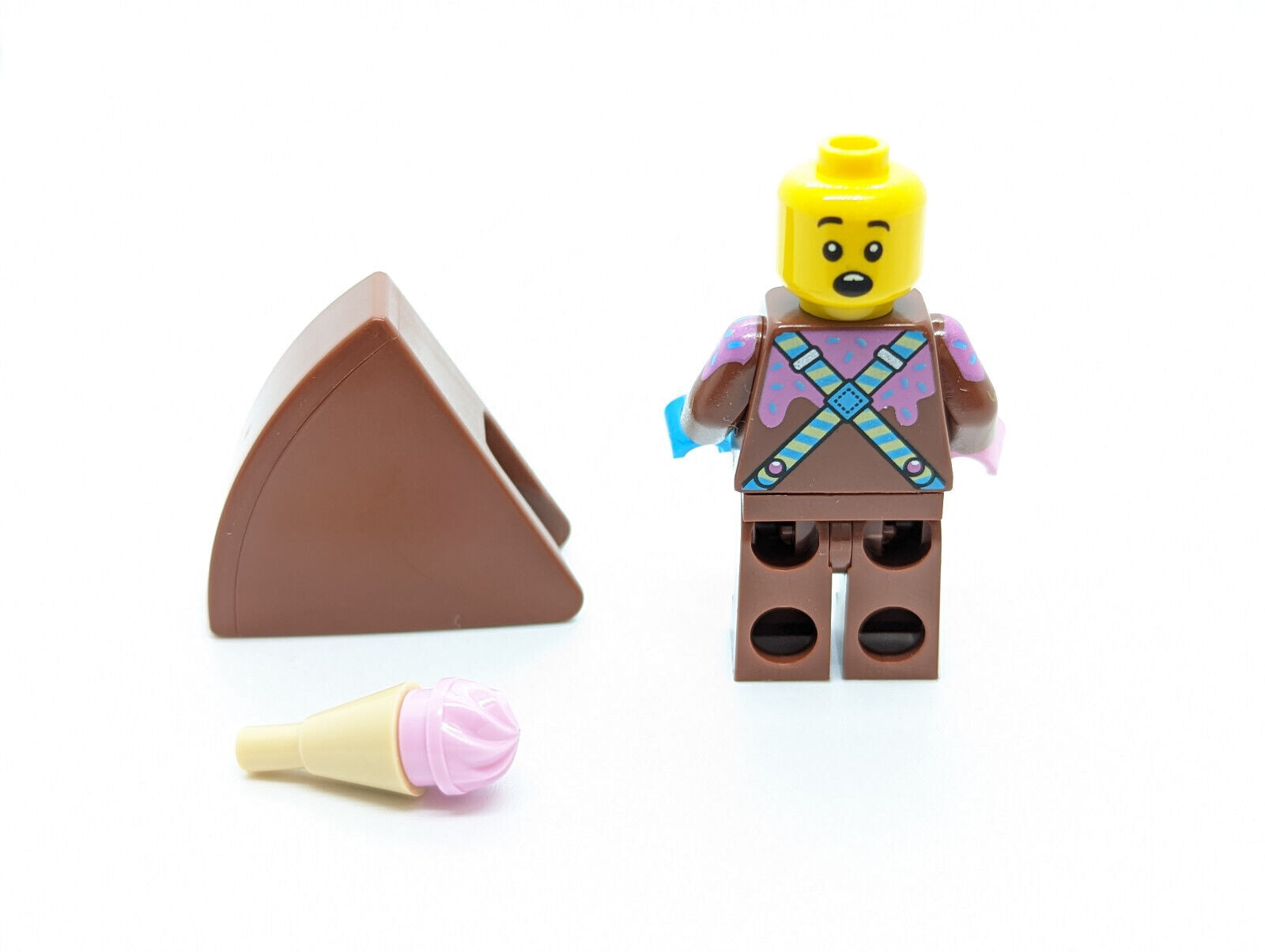 New Lego BAM Chocolate Cake Costume Minifigure w/ Ice Cream (hol296)Birthday - StudBee