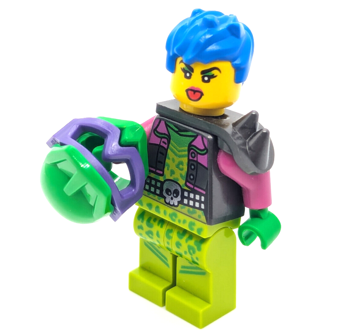 Lego Stuntz Minifigure - Raze (cty1328) 60352 Punk Biker, Blue Hair, Tounge Out - StudBee