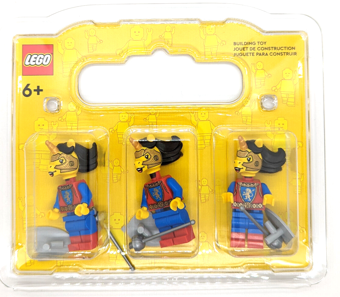 New (Lot of 3) Lego BAM 2023 Q2 Minifigure - Unicorn Knight w/ Sword & Shield - StudBee